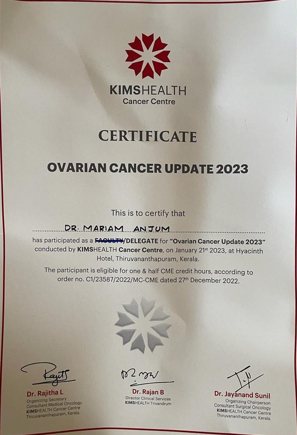 Dr. Mariam Anjum — Degrees — MBBS, MS (OBG), FMAS, PGDCR, MCh